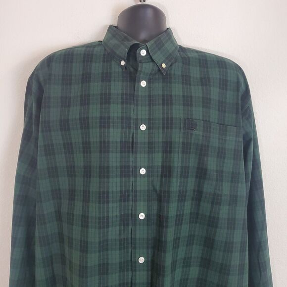 Cinch Men's Shirt Large Green Plaid Button Down Woven Cowboy Rodeo Ranch Western - Picture 2 of 11